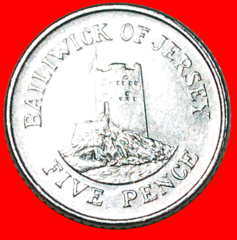  * GROSSBRITANNIEN: JERSEY ★ 5 PENCE 1992 TURM! OHNE VORBEHALT!   