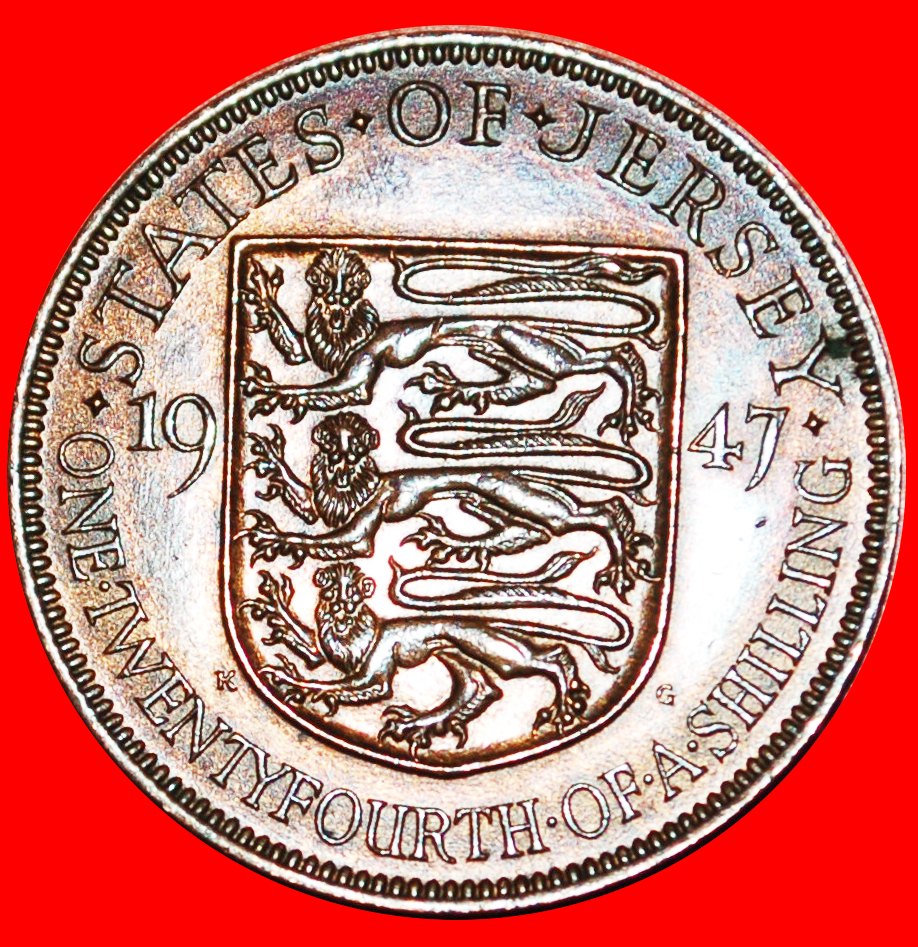  * GROSSBRITANNIEN: JERSEY★1/24 SHILLING 1947 uSTG STEMPELGLANZ!  Georg VI (1937-1952) OHNE VORBEHALT   