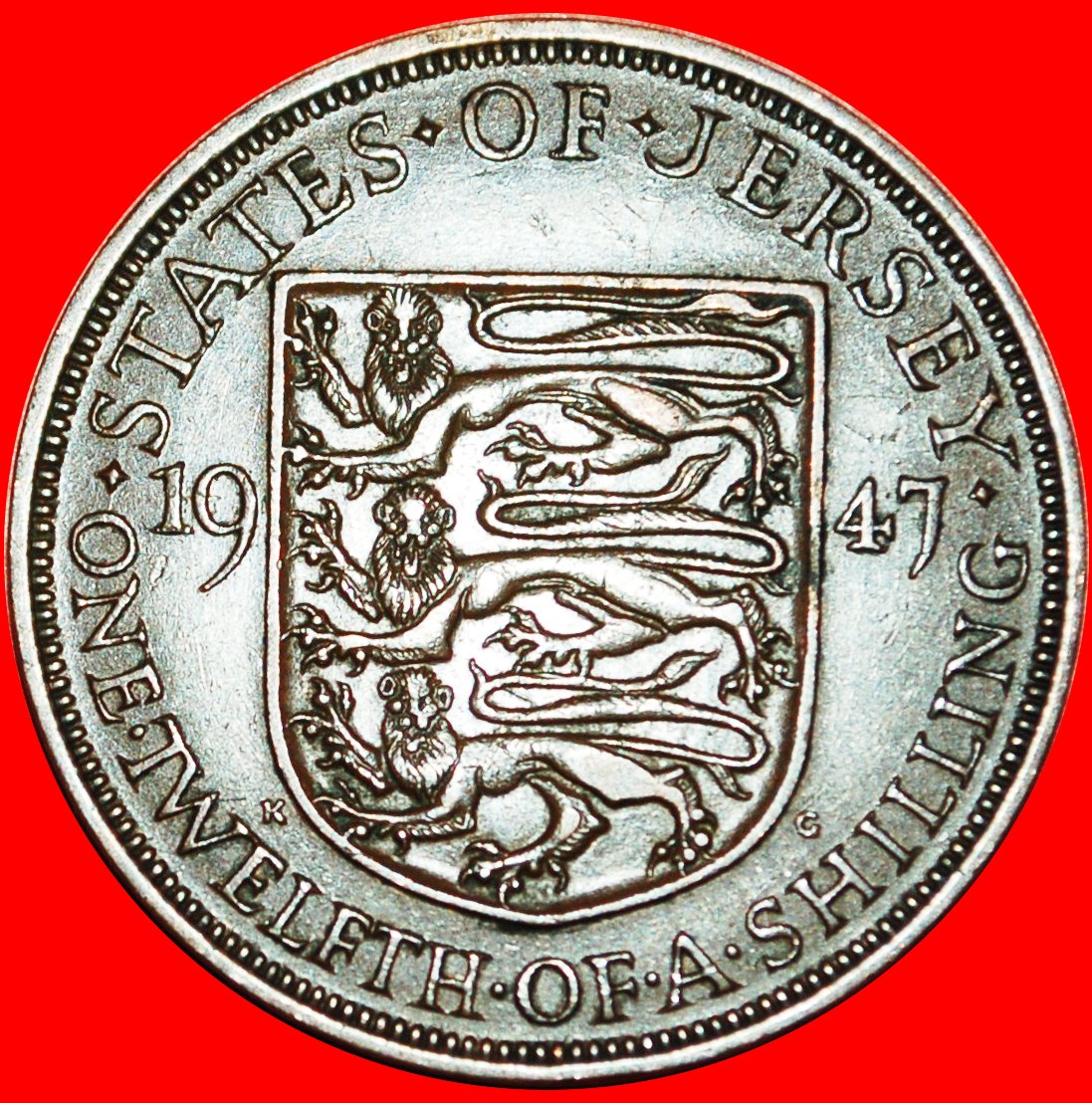  * GROSSBRITANNIEN: JERSEY ★ 1/12 SHILLING 1947! Georg VI (1937-1952) OHNE VORBEHALT!   