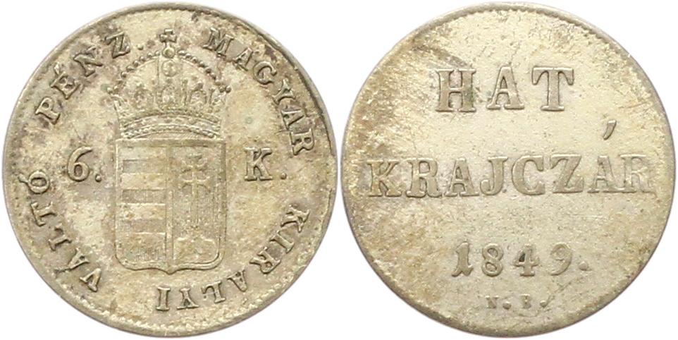  9571 Österreich Ungarn 6 Kreuzer 1849 NB   