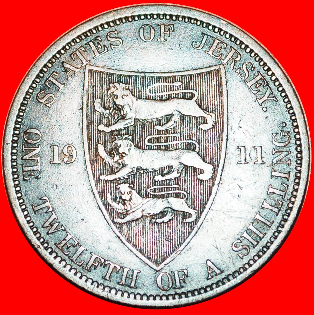 * GREAT BRITAIN: JERSEY ★ OLD TYPE 1/12 SHILLING 1911! LOW START ★ NO RESERVE!