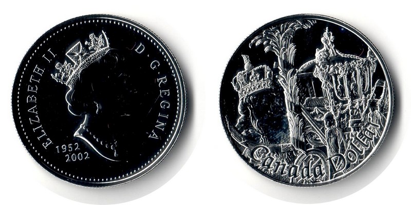  Kanada  1 Dollar 2002  FM-Frankfurt  Feingewicht: ca. 25,1g  Silber unzirkuliert   