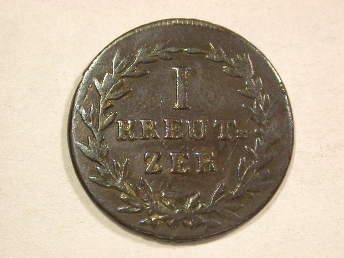 C04 Baden 1 Kreuzer 1815 in sehr schön Originalbilder