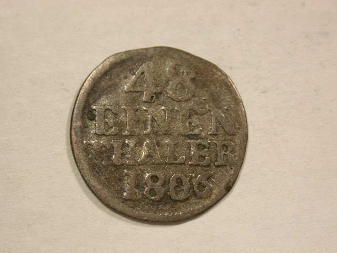 C04 Sachsen 1/48 Taler 1806 in ss/f.ss Originalbilder