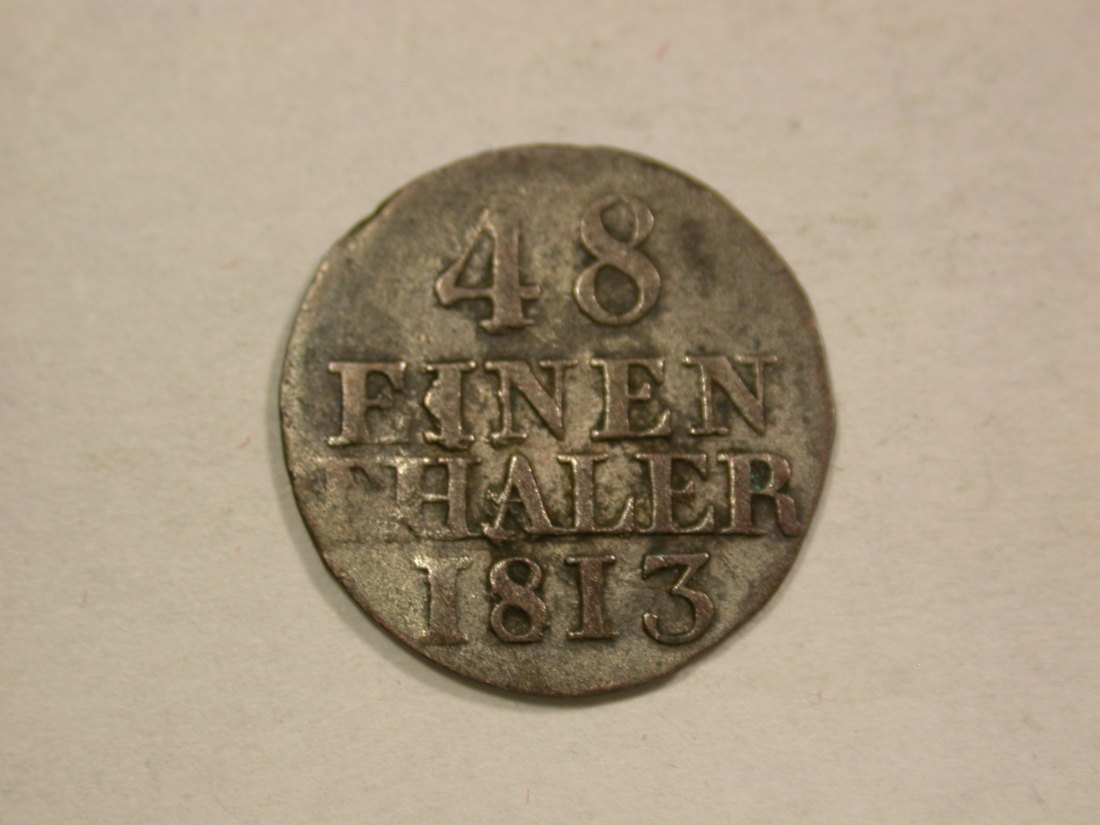 C04 Sachsen 1/48 Taler 1813 in ss+ Originalbilder