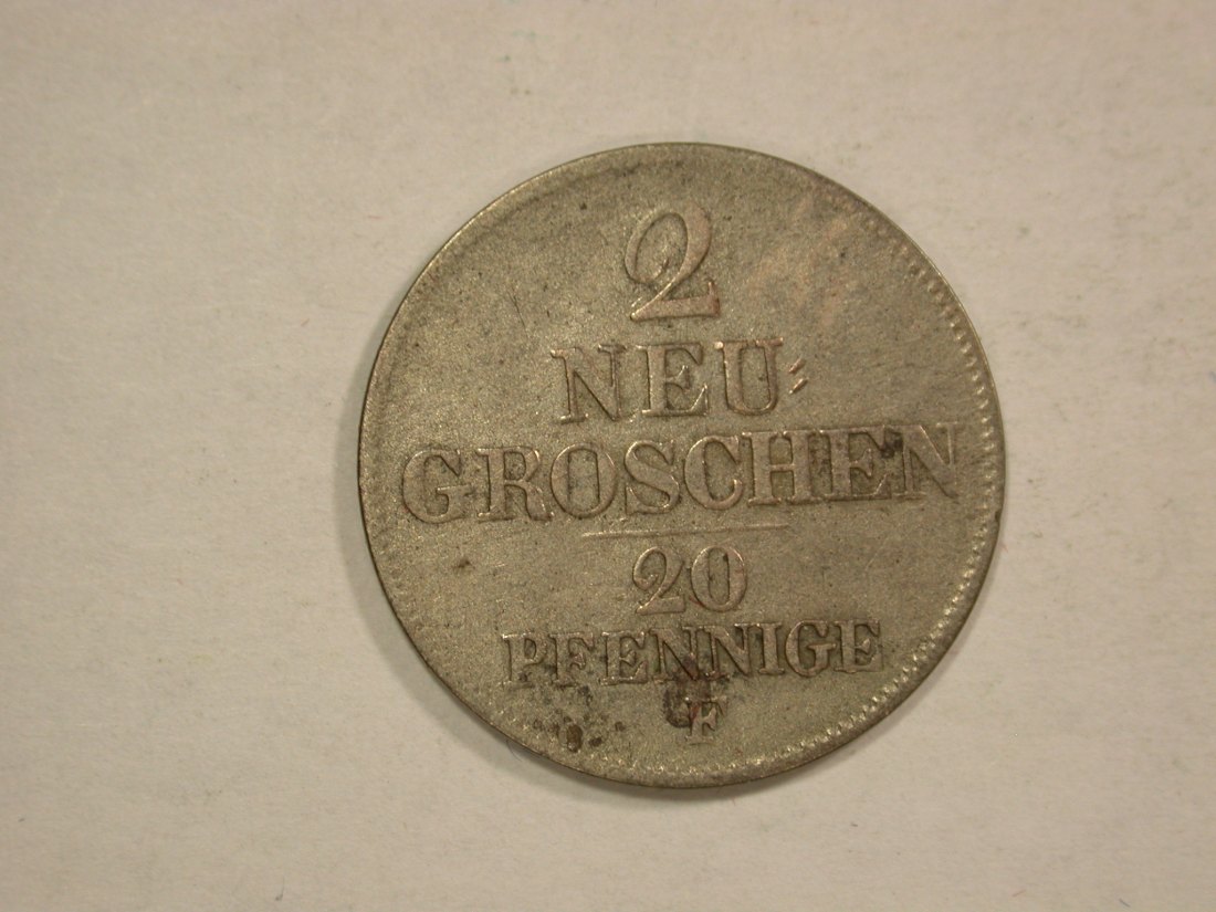 C04 Sachsen 2 Neu Groschen 20 Pfennig 1849 in ss/ss+ Originalbilder