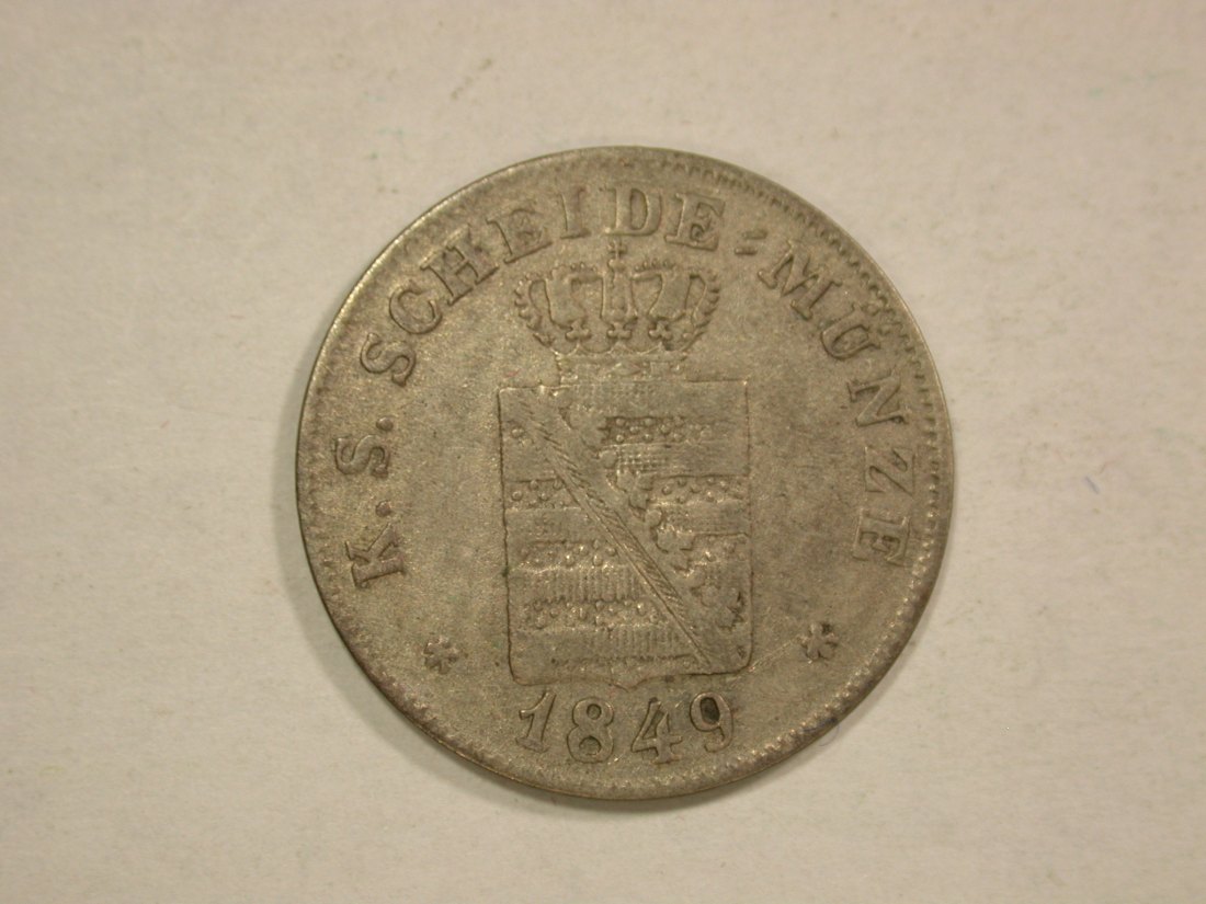  C04 Sachsen  2 Neu Groschen 20 Pfennig 1849 in ss/ss+  Originalbilder   