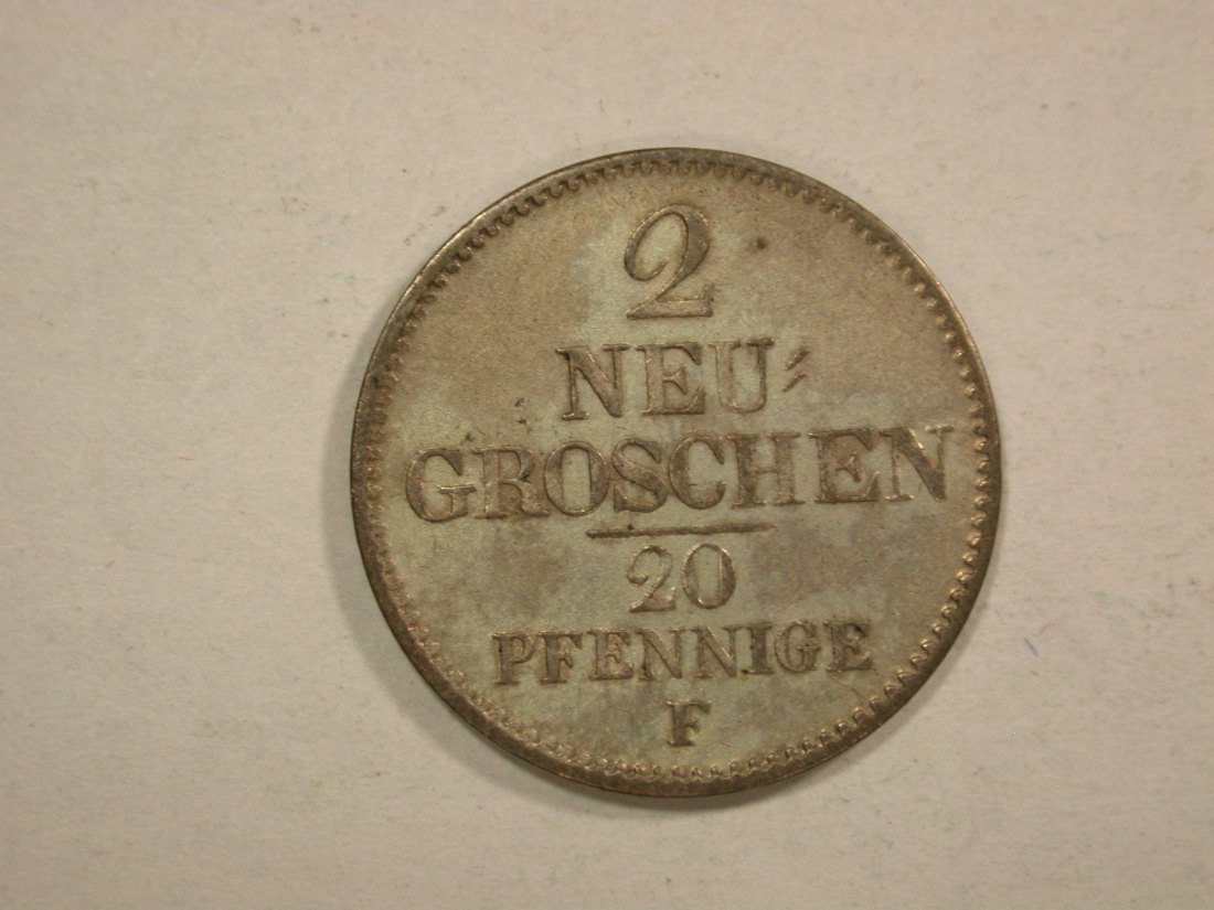  C04 Sachsen  2 Neu Groschen 20 Pfennig 1850 in vz/vz+  Originalbilder   