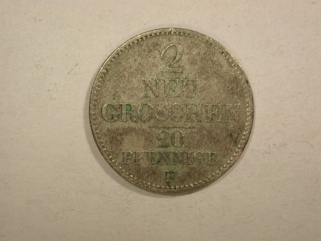  C04 Sachsen  2 Neu Groschen 20 Pfennig 1851 in ss/ss+  Originalbilder   
