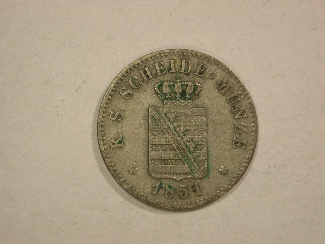  C04 Sachsen  2 Neu Groschen 20 Pfennig 1851 in ss/ss+  Originalbilder   