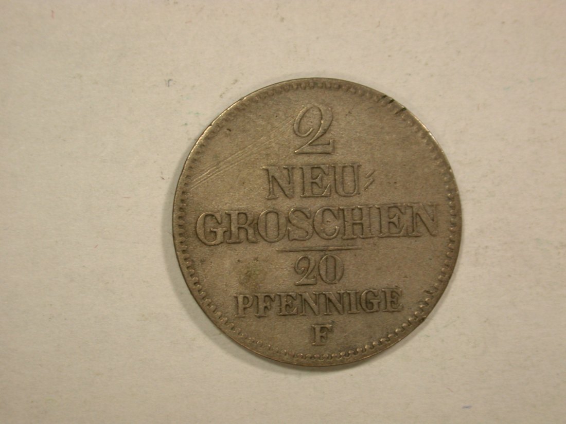 C04 Sachsen 2 Neu Groschen 20 Pfennig 1854 in ss Originalbilder