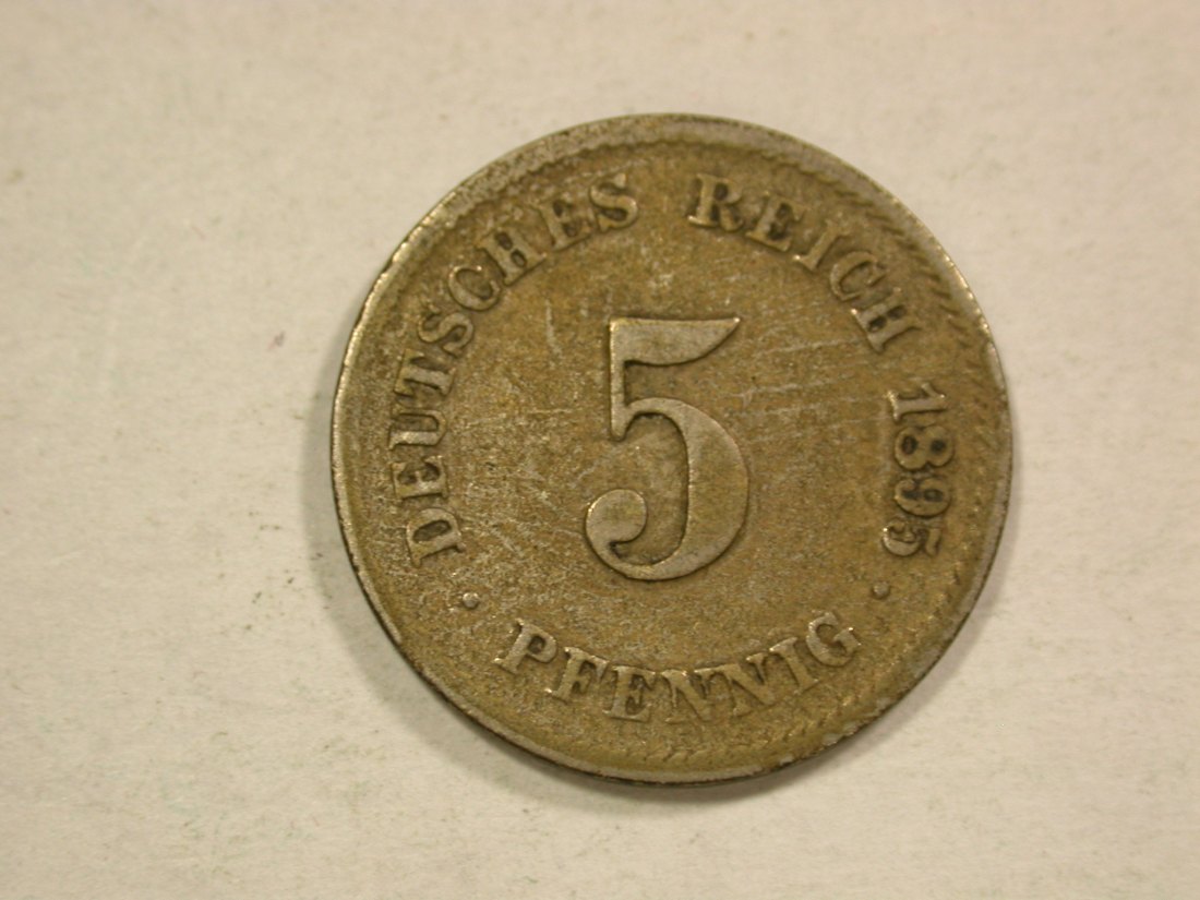 C04 KR 5 Pfennig 1895 G in ss Originalbilder