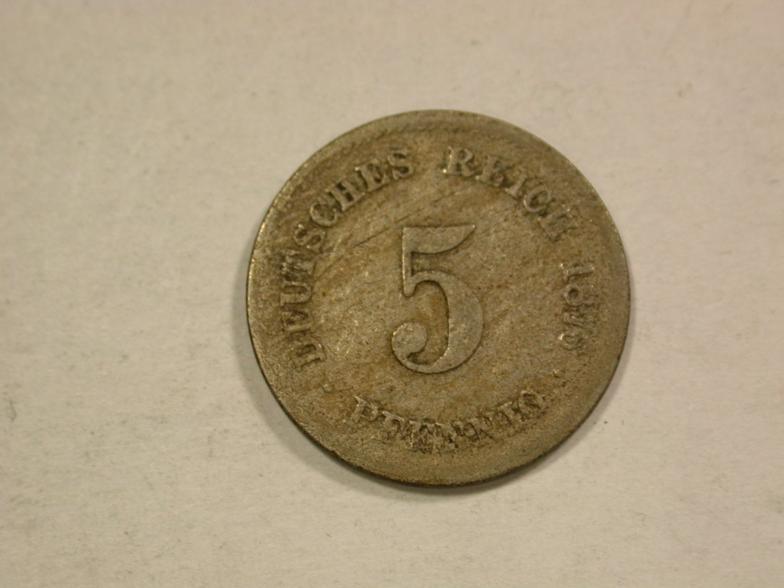  C04 KR  5 Pfennig 1876 H in f.schön  Originalbilder   