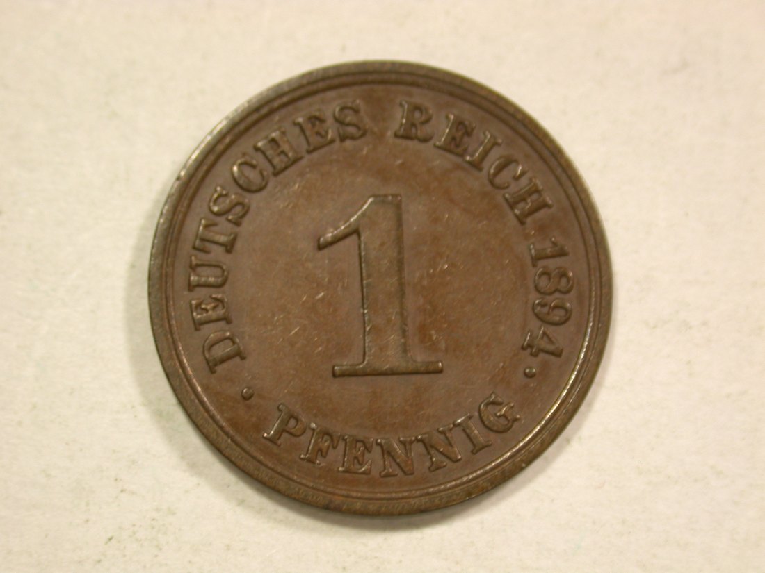  C04 KR  1 Pfennig  1894 E in ss+/ss-vz  Originalbilder   