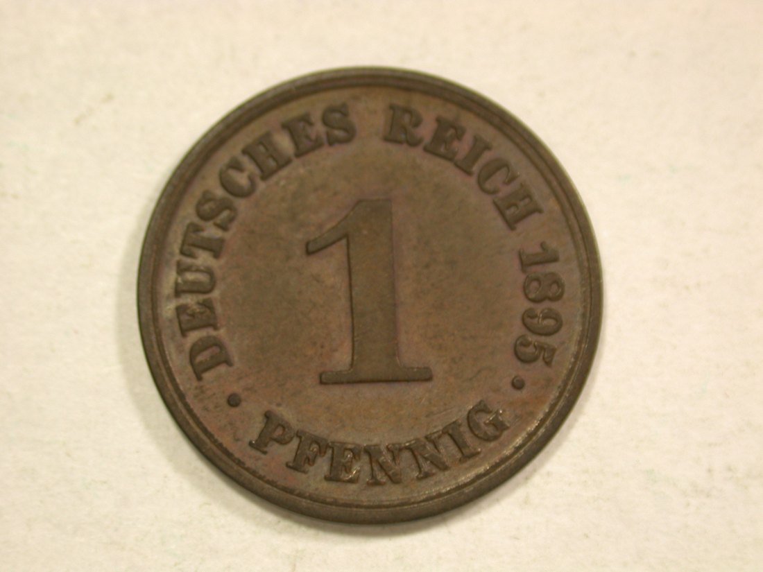 C04 KR 1 Pfennig 1895 A in vz-st Originalbilder