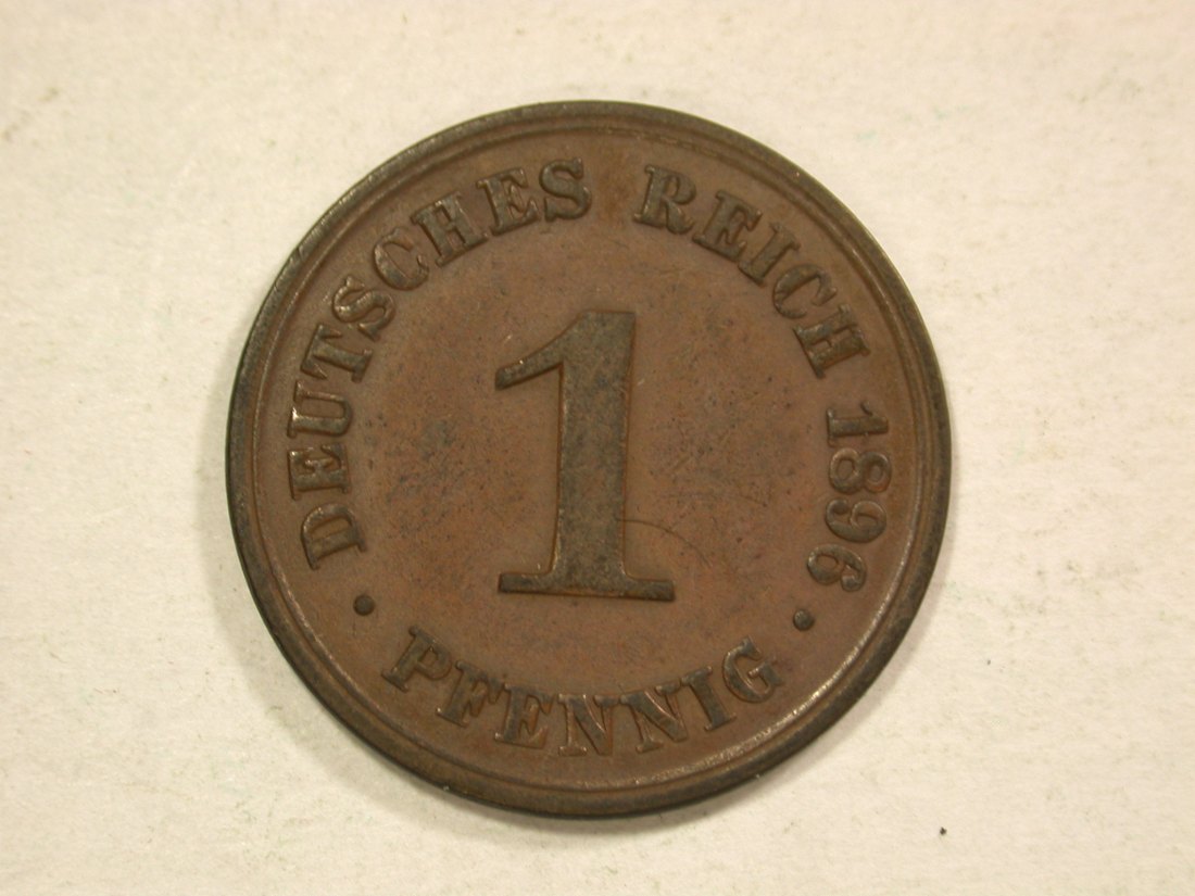  C04 KR  1 Pfennig  1896 A in vz+  Originalbilder   