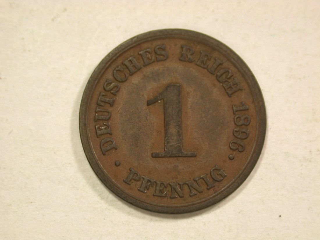  C04 KR  1 Pfennig  1896 E in ss/ss+  Originalbilder   