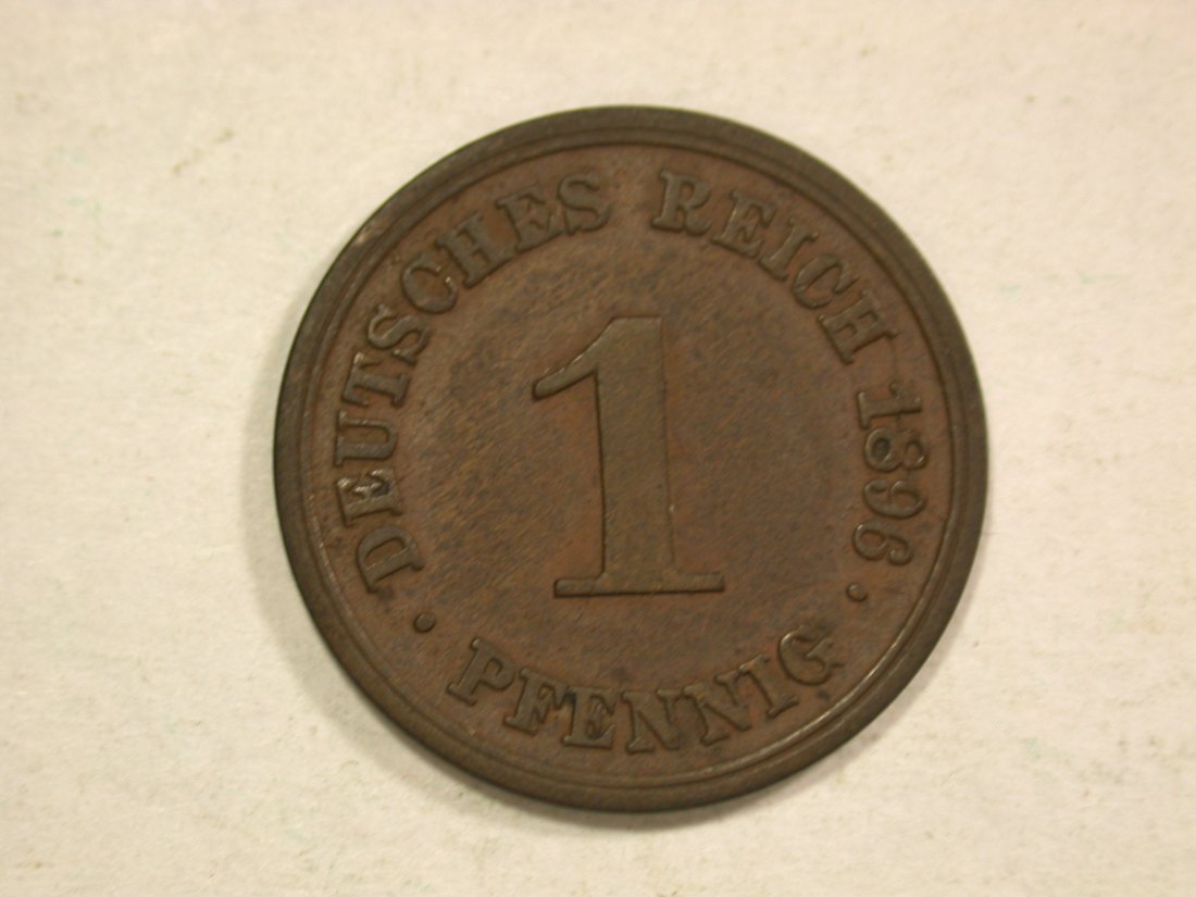 C04 KR 1 Pfennig 1896 F in ss Originalbilder