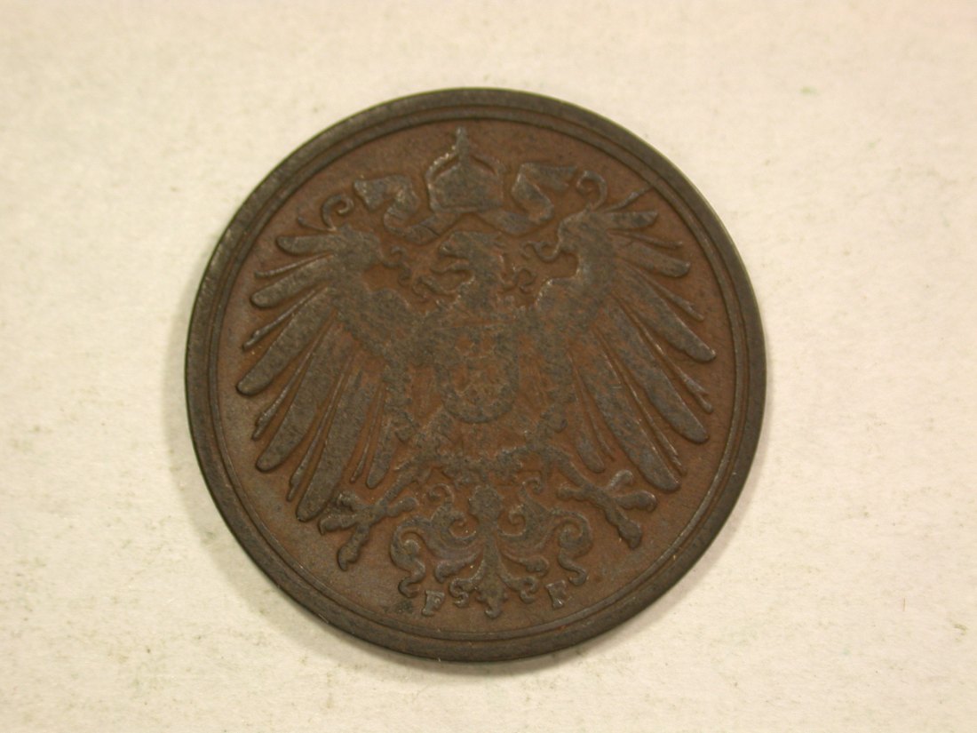  C04 KR  1 Pfennig  1896 F in ss  Originalbilder   