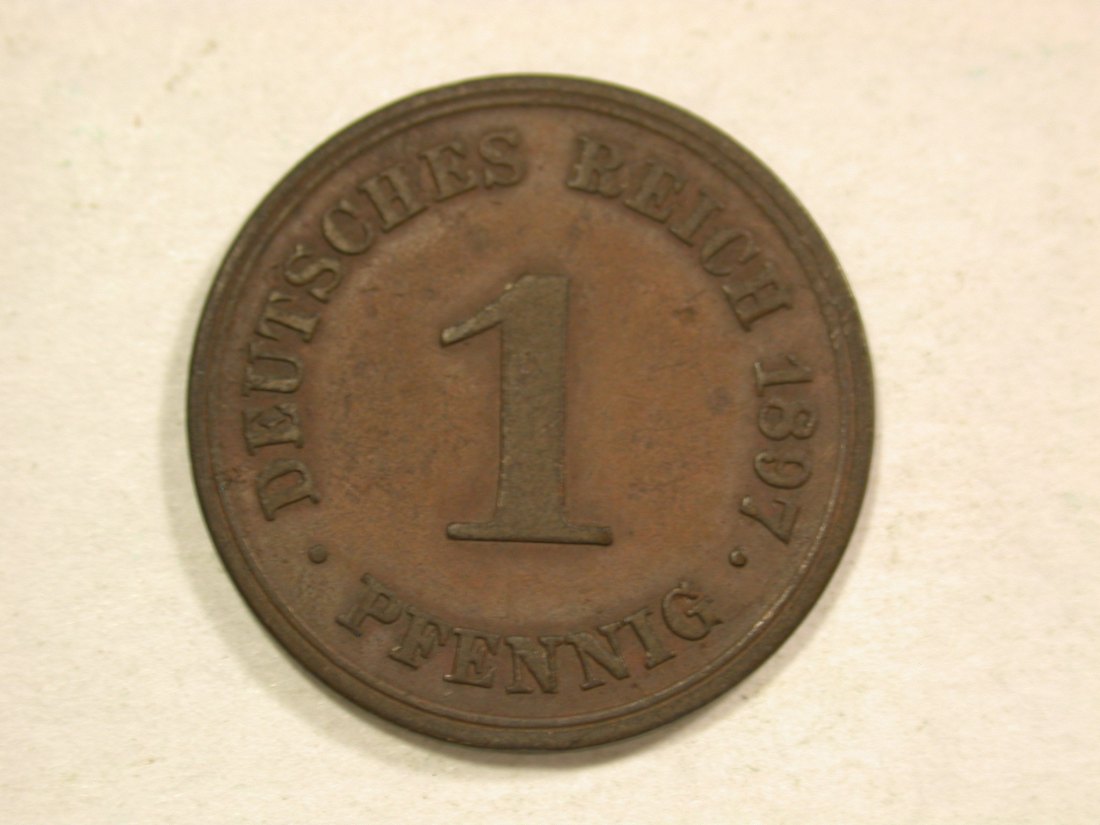  C04 KR  1 Pfennig  1897 A in ss-vz/f.vz Originalbilder   