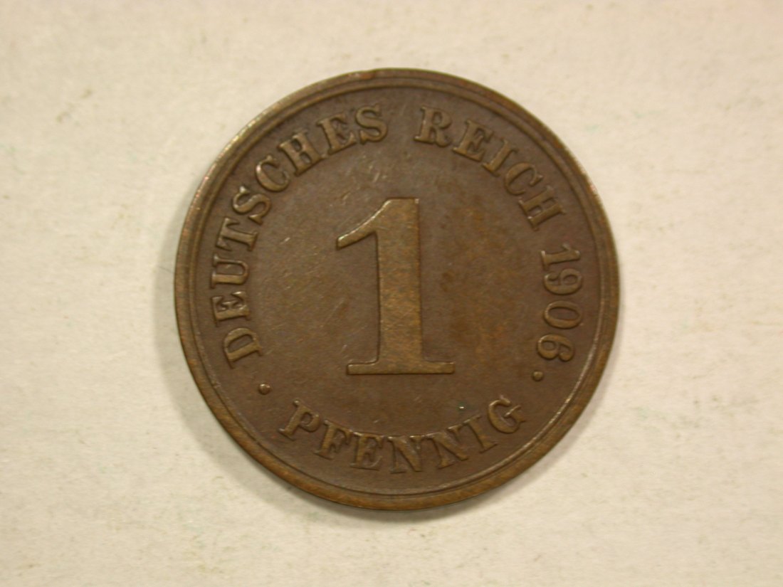 C04 KR 1 Pfennig 1906 G in ss-vz Originalbilder
