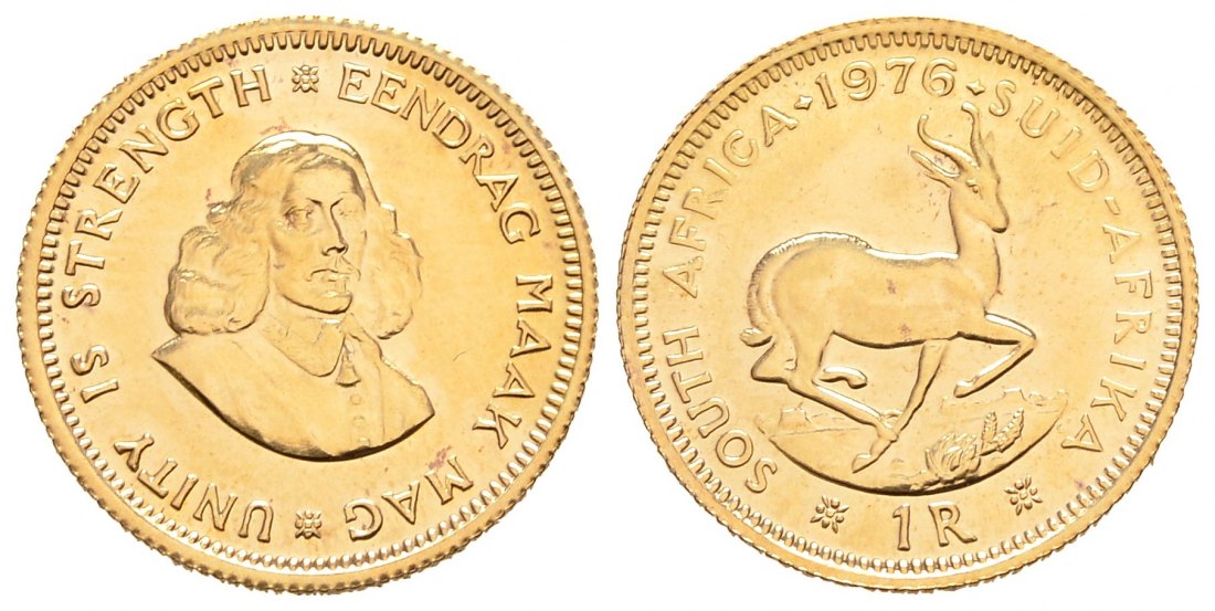 PEUS 8201 Südafrika 3,66 g Feingold 1 Rand GOLD 1976 Vorzüglich