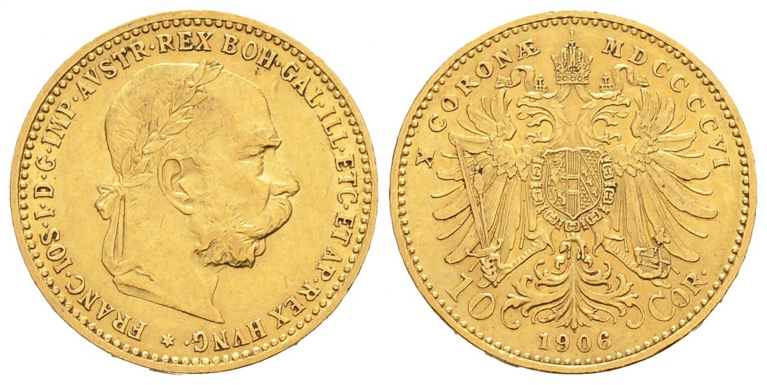 PEUS 9050 Österreich 3,05 g Feingold. Franz Joseph I. (1848 - 1916) 10 Kronen GOLD 1906 Sehr schön