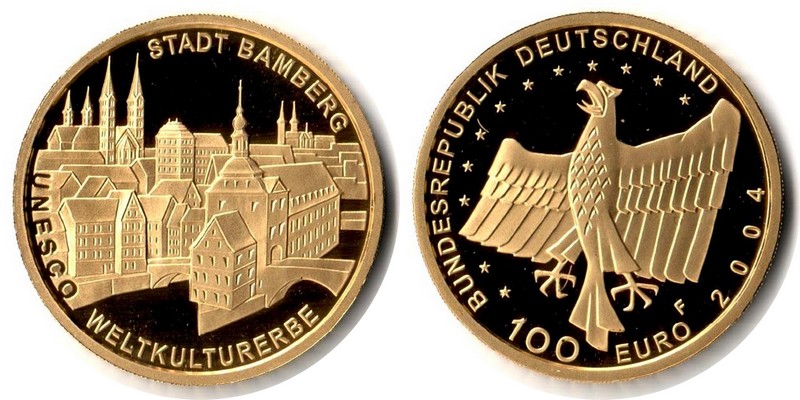 BRD MM-Frankfurt  Feingewicht: 15,55g Gold 100 EUR (Bamberg) 2004 F stempelglanz
