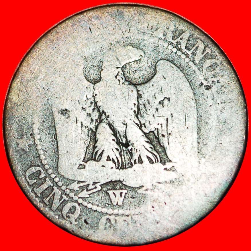  √ NAPOLEON III (1852-1870): FRANCE ★ 5 CENTIMES 1855W UNCOMMON! LOW START ★ NO RESERVE!   
