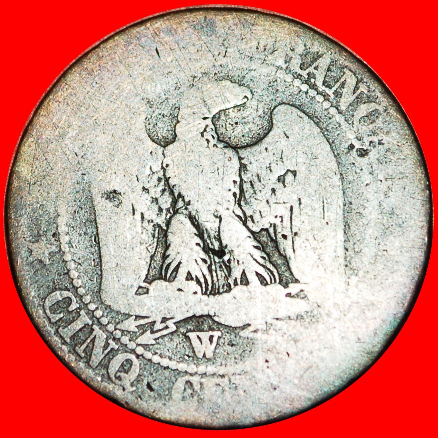 √ NAPOLEON III (1852-1870): FRANKREICH ★ 5 CENTIMES 1855W SELTEN!