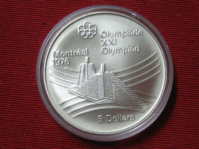  Kanada 5 Dollar Olympia Montreal 1976 Silber   