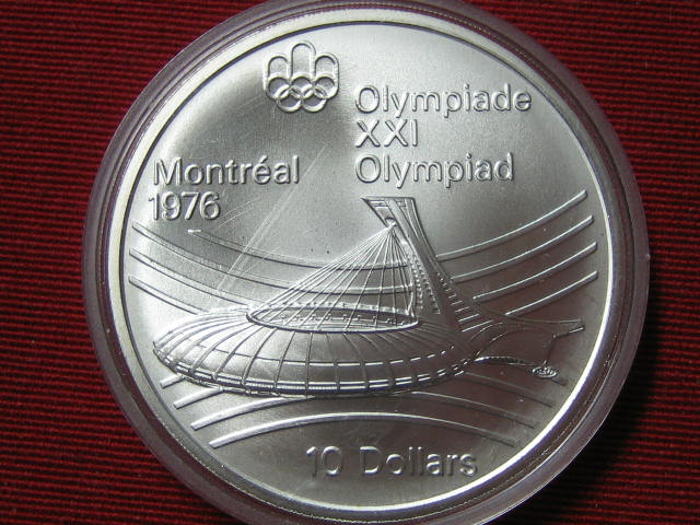  Kanada 10 Dollar Olympia Montreal 1976 Silber   