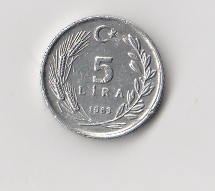  5 Lira Türkei 1983 (I220)   