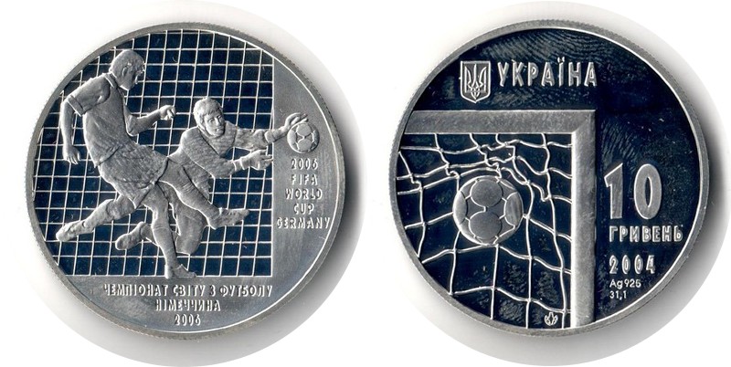  Ukraine  10 Hryvnias  2004  FM-Frankfurt  Feingewicht: 31,37g  Silber vz aus pp   