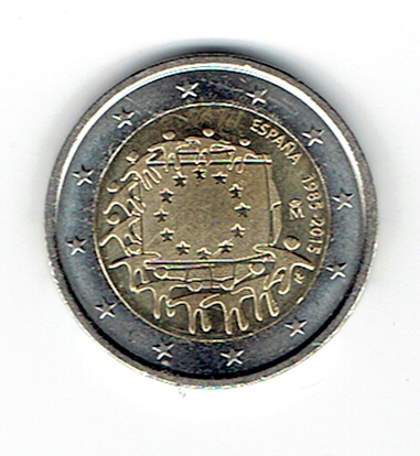 2 Euro Spanien 2015 (Europaflagge)(g1115)