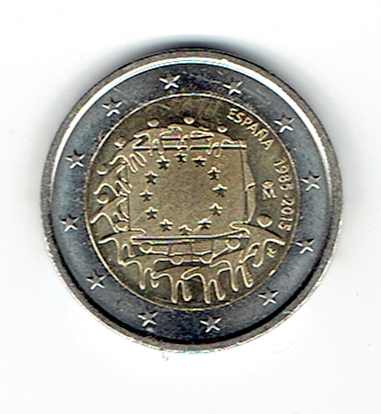  2 Euro Spanien 2015 (Europaflagge)(g1115)   