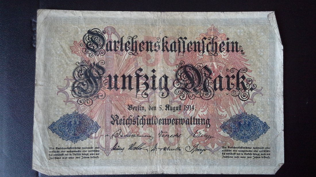  50 Mark Darlehenskassenschein Deutsches Reich ( 5.8.1914) (g980)   