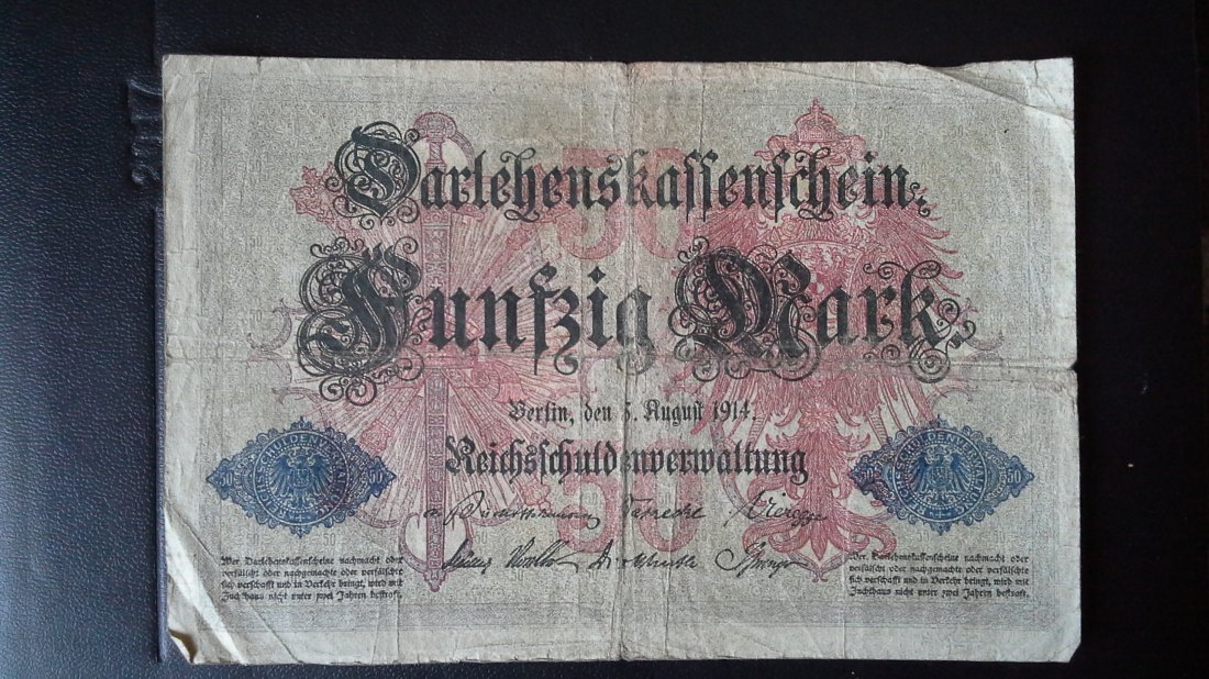  50 Mark Darlehenskassenschein Deutsches Reich ( 5.8.1914) (g982)   