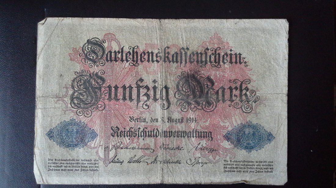  50 Mark Darlehenskassenschein Deutsches Reich ( 5.8.1914) (g986)   