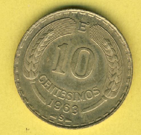  Chile 10 Centesimos 1963   