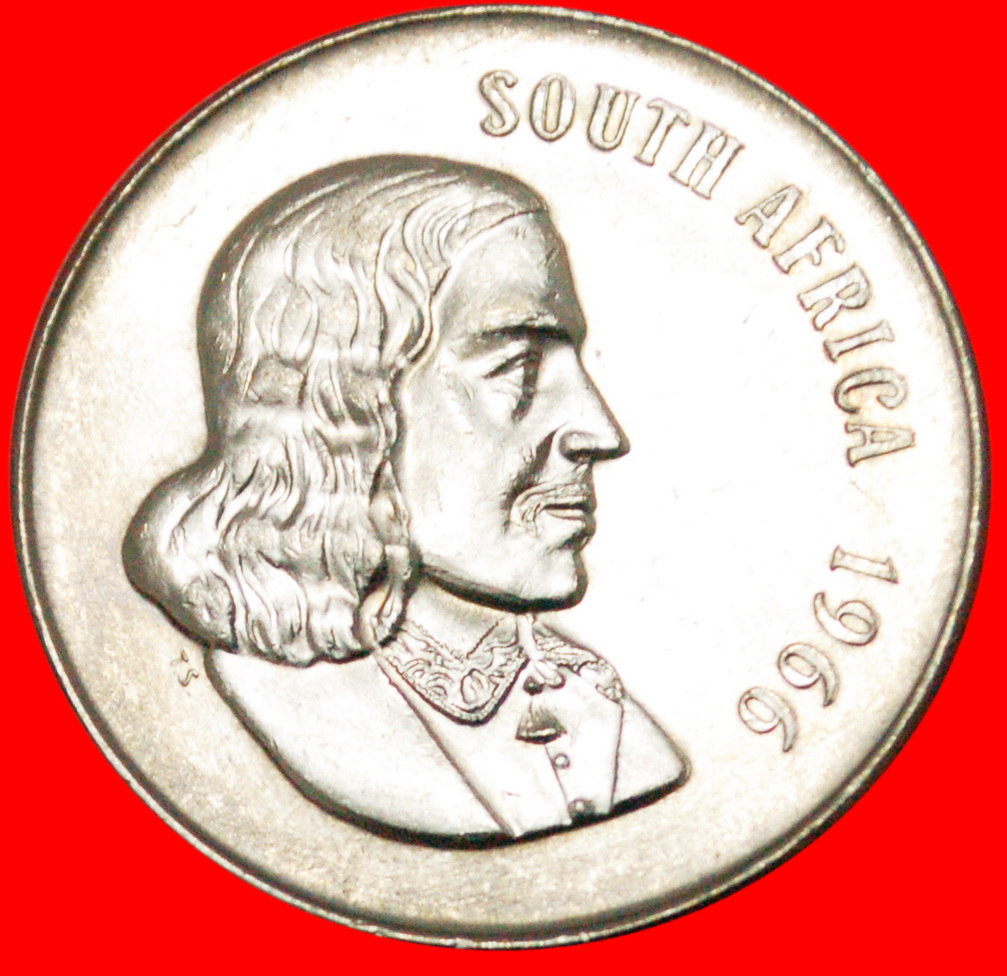  ★ BLUMEN: SÜDAFRIKA ★ 50 PENCE 1966! Interessanter Typ mit Jan van Riebeeck (1619-1677)!   