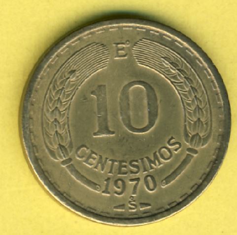  Chile 10 Centesimos 1970   