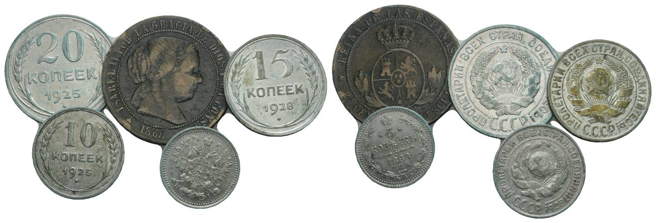  Russland,5 Kleinmünzen   
