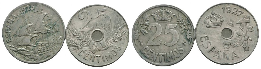  Spanien, 2 Kleinmünzen   