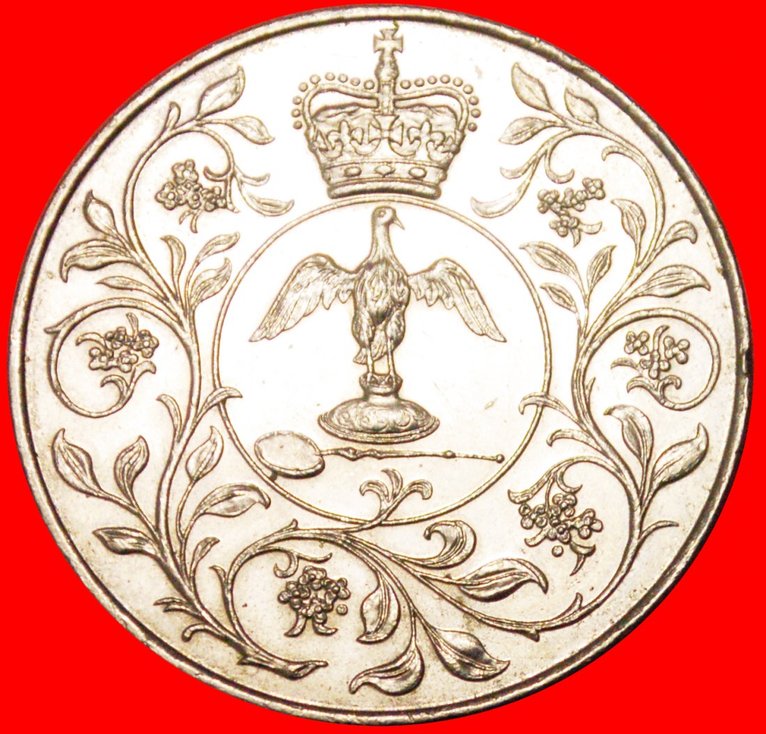  √ PFERD: GROSSBRITANNIEN ★ 25 NEU PENCE 1977 STG STEMPELGLANZ!   