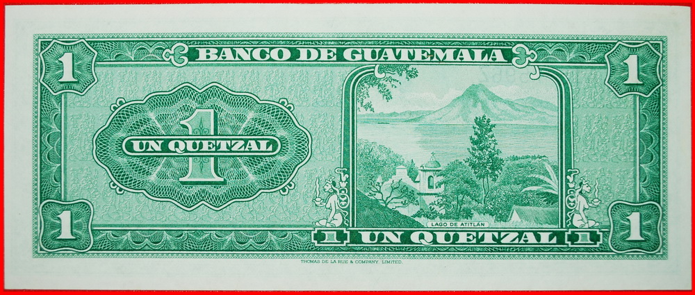  √ RARE: GUATEMALA ★ 1 QUETZAL 1968 UNC CRISP! LOW START ★ NO RESERVE!   
