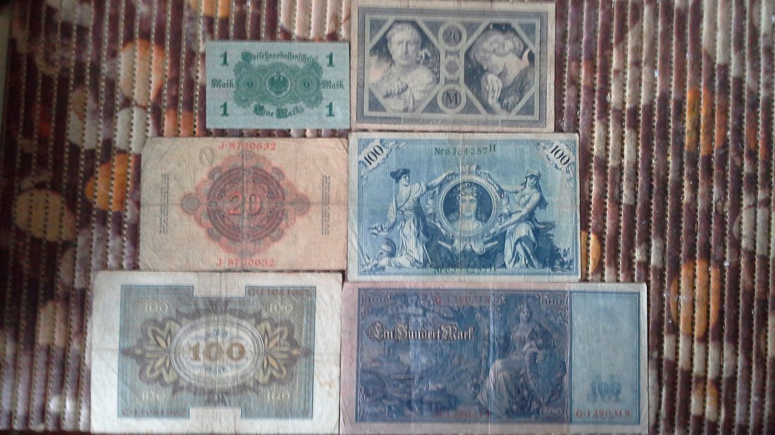  Lot Banknoten Deutsches Reich (g1046)   