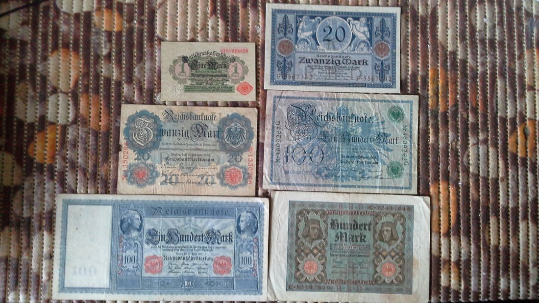  Lot Banknoten Deutsches Reich (g1048)   