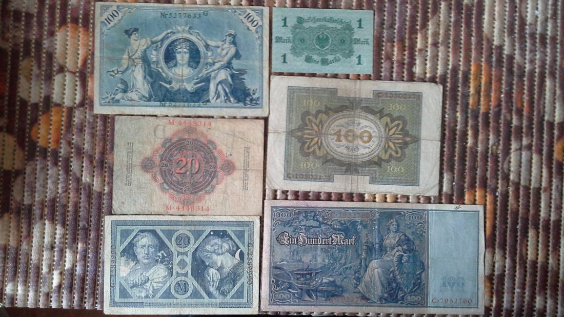  Lot Banknoten Deutsches Reich (g1049)   
