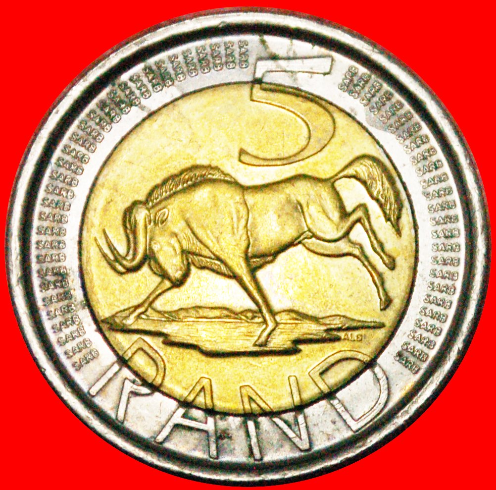 § GNUS: SÜDAFRIKA Afrika Dzonga ★ BIMETALLISCH 5 RANDS 2005!